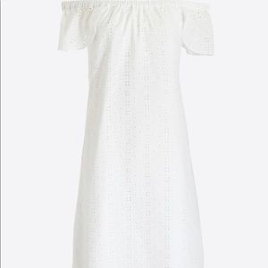 J. Crew: white off the shoulder dress